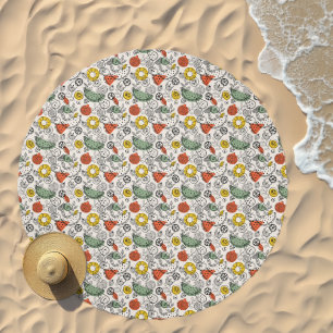 Retro Vintage Style Fruit Pattern Beach Towel