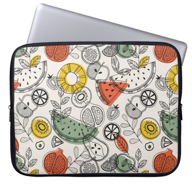 Retro Vintage Style Fruit Pattern Laptop Sleeve (Front)