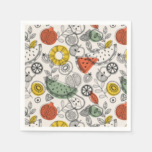 Retro Vintage Style Fruit Pattern Napkins