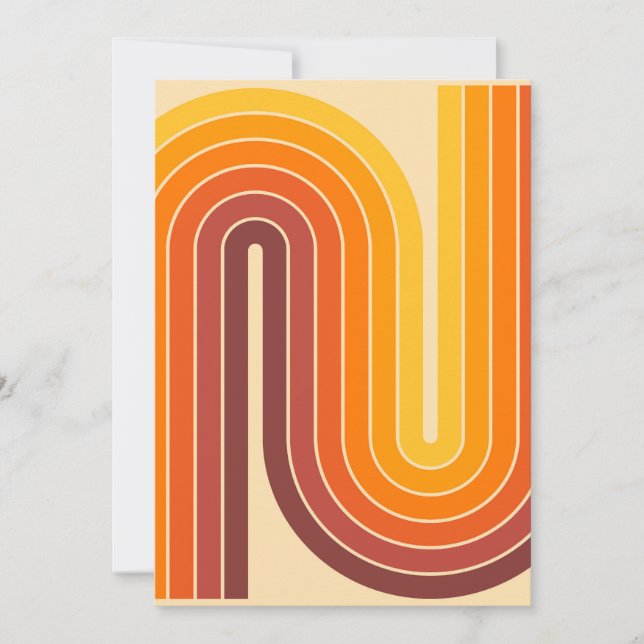 Retro Vintage Style Geometric Design Invitation (Front)