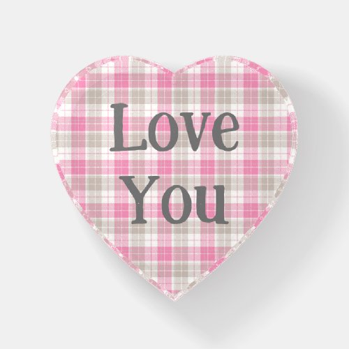 Retro Vintage Style Pink Love You Heart Paperweight