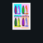 Retro Vintage Style Pop Art SurfBoards #Beachlife  Canvas Print<br><div class="desc">A colorful retro vintage style pop art piece that features surfboards and the text #beachlife.  Perfect for surfers and beach house decor.</div>