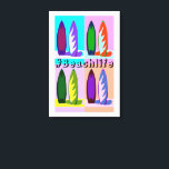 Retro Vintage Style Pop Art SurfBoards #Beachlife  Canvas Print<br><div class="desc">A colorful retro vintage style pop art piece that features surfboards and the text #beachlife.  Perfect for surfers and beach house decor.</div>