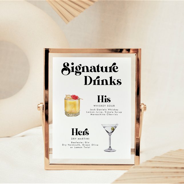 Retro Vintage Style Signature Drinks Poster (Creator Uploaded)