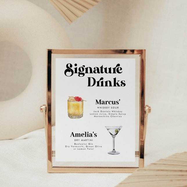Retro Vintage Style Signature Drinks Poster (Creator Uploaded)
