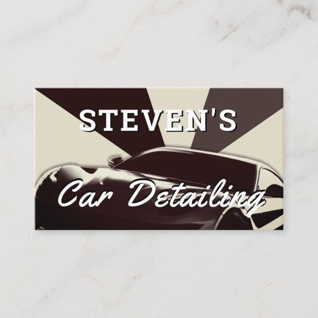 Retro vintage style sports car business card (Front)