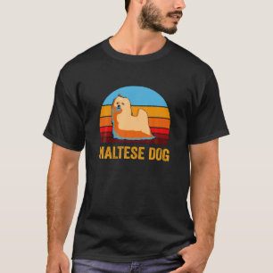 Retro Vintage Style Sunset Maltese Dog T-Shirt