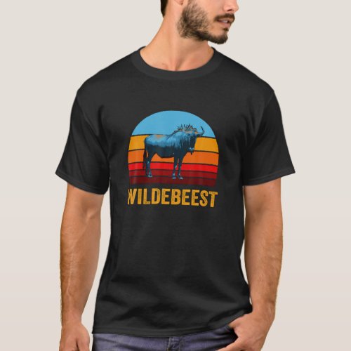 Retro Vintage Style Sunset Wildebeest T_Shirt