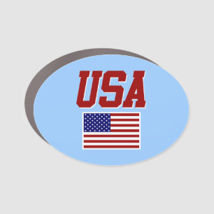 RETRO VINTAGE STYLE USA CAR MAGNET OVAL