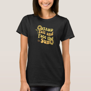Retro Vintage Sunflower Butterfly Inspirational Fa T-Shirt