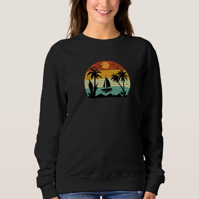 Retro Vintage Sunrise Sunburn Sunset Beach Hawaiia Sweatshirt (Front)