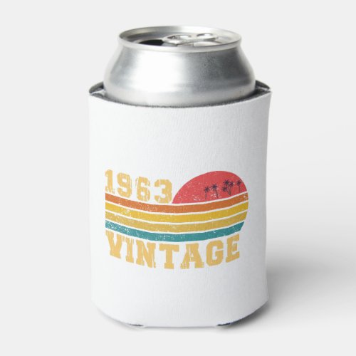 Retro Vintage Sunset 1963 Birthday Can Cooler