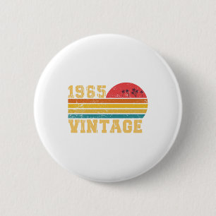 Retro Vintage Sunset 1965 Birthday Button