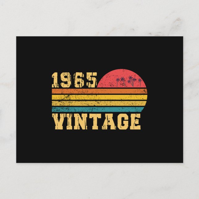 Retro Vintage Sunset 1965 Birthday Postcard (Front)
