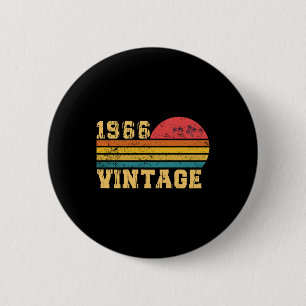 Retro Vintage Sunset 1966 Birthday Button