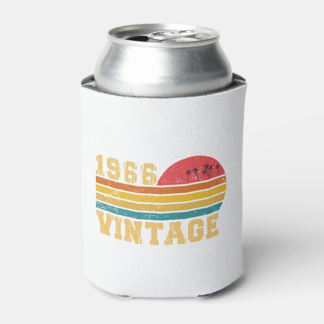 Retro Vintage Sunset 1966 Birthday Can Cooler (Can Front)