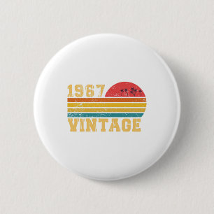 Retro Vintage Sunset 1967 Birthday Button