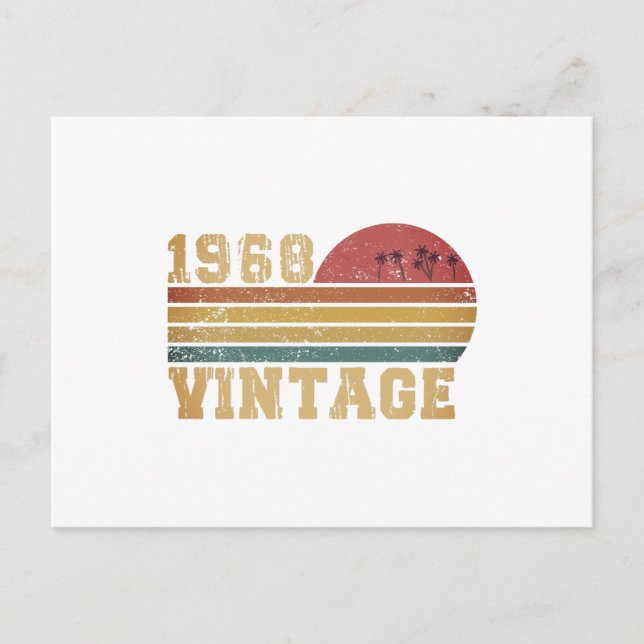 Retro Vintage Sunset 1968 Birthday Postcard (Front)