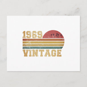 Retro Vintage Sunset 1969 Birthday Postcard