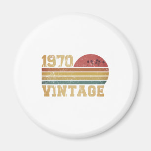 Retro Vintage Sunset 1970 Birthday Magnet