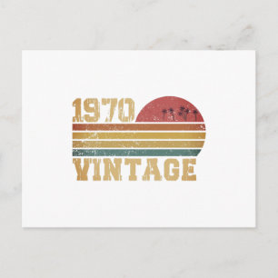 Retro Vintage Sunset 1970 Birthday Postcard
