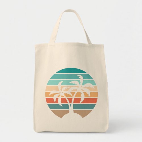 Retro Vintage Sunset and Palm Trees Tote Bag