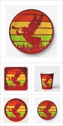 Retro Vintage Sunset Angel with Horn