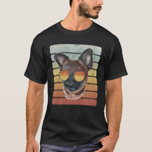 Retro Vintage Sunset Brussels Griffon Mom Dad T-Shirt