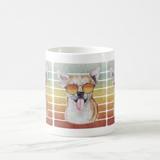 Retro Vintage Sunset Chihuahua Mom Dad Coffee Mug (Center)