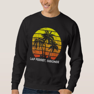 Retro Vintage Sunset Coco Palm Tree Cap Ferret Gir Sweatshirt
