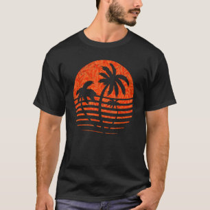 Retro Vintage Sunset Coco Palm Tree T-Shirt