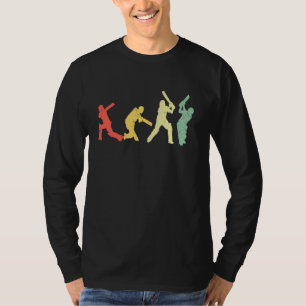 Retro Vintage Sunset Cricket Sport Funny T-Shirt