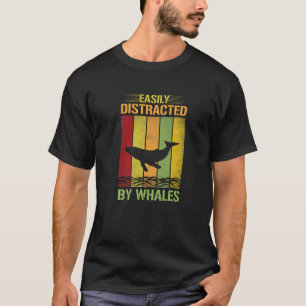 Retro Vintage Sunset Easily Distracted By Whales T-Shirt