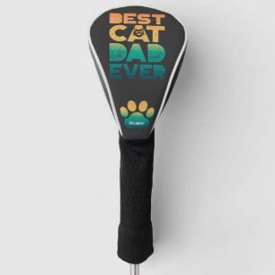 Retro Vintage Sunset Fathers Day Best Cat Dad Ever Golf Head Cover
