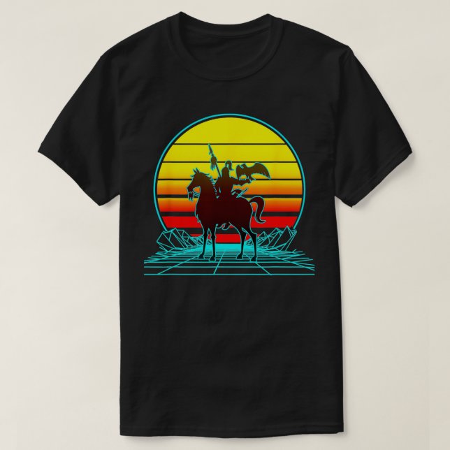 Retro Vintage Sunset Genghis Khan  T-Shirt (Design Front)