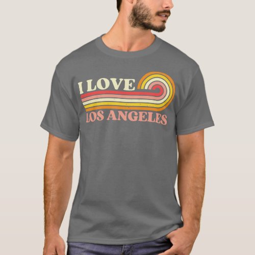 Retro Vintage Sunset I Love Los Angeles USA State T_Shirt