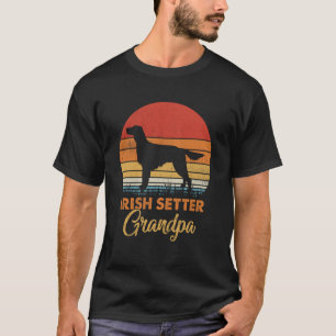 Retro Vintage Sunset Irish Setter Grandpa T-Shirt
