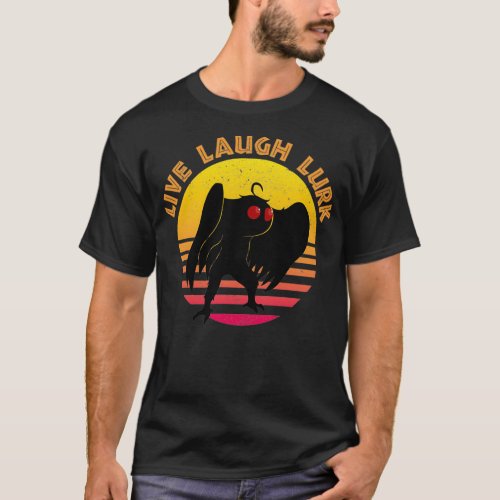 Retro Vintage Sunset Live Laugh Lurk Mothman Vinta T_Shirt