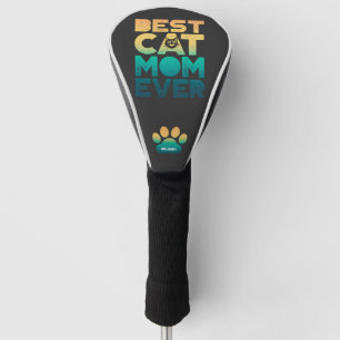 Retro Vintage Sunset Mothers Day Best Cat Mom Ever Golf Head Cover