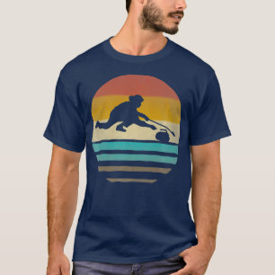 Retro Vintage Sunset Old School Curling Sport T-Shirt