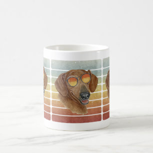 Retro Vintage Sunset Red Dachshund Mom Dad Coffee Mug