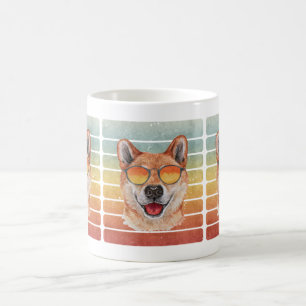 Retro Vintage Sunset Shiba Inu Mom Dad Coffee Mug