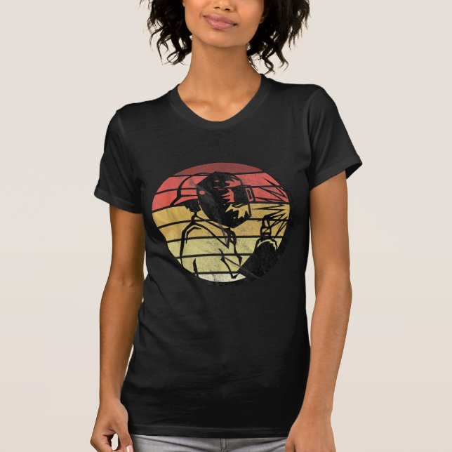 Retro Vintage Sunset Welding Silhouette Gifts T-Shirt (Front)
