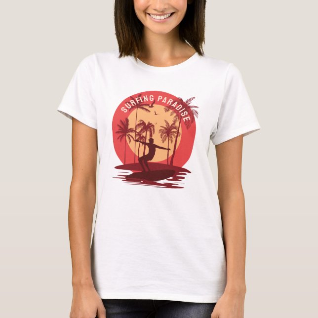 Retro vintage Surfing paradise T-Shirt (Front)