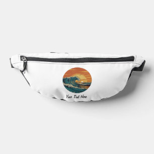 Retro Vintage Surfing Wave Surfer Summer Beach sun Fanny Pack