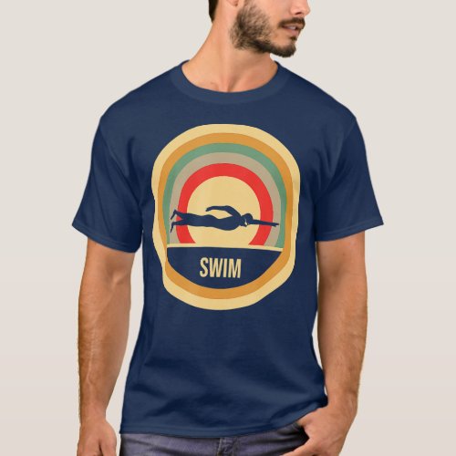 Retro Vintage Swimming Gift For Swimmers   1  T_Shirt