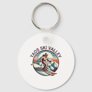 Retro Vintage Taos Ski Valley New Mexico Ski Winte Keychain