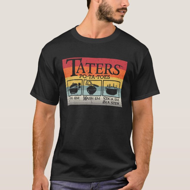 Retro Vintage Taters Po-Ta-Toes T-Shirt (Front)