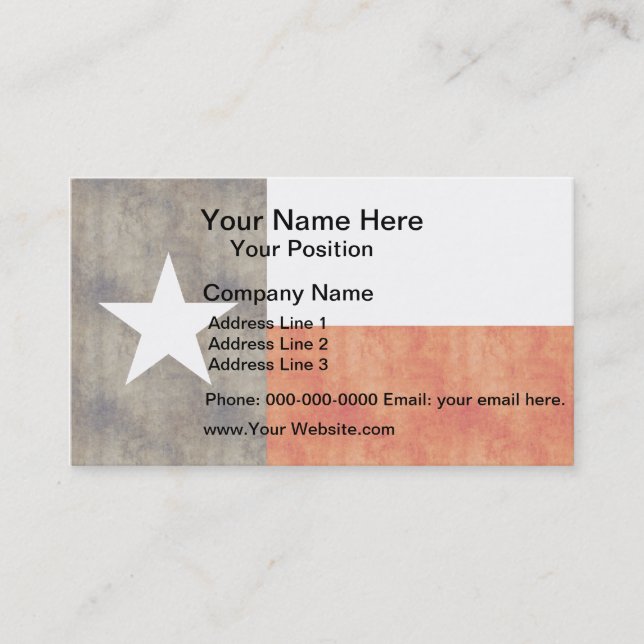 Retro Vintage Texas Flag Business Card (Front)