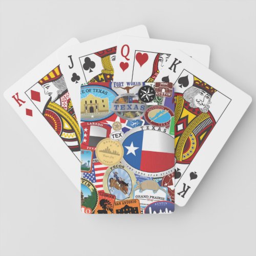 Retro Vintage Texas Sticker Pattern Playing Cards